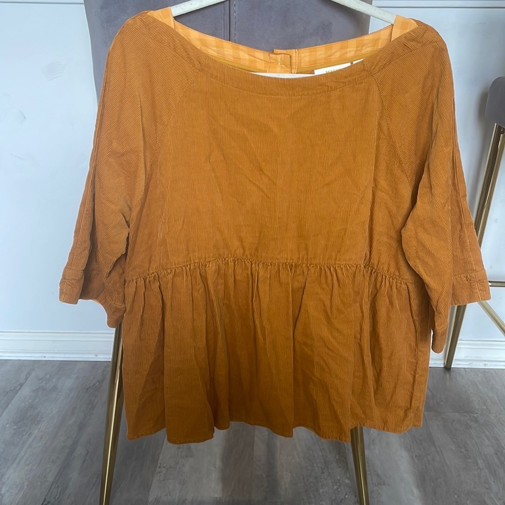 Rust colored corduroy blouse, small, worn 1x